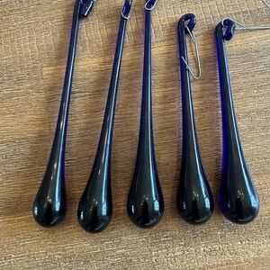 Blown Glass Teardrop Ornaments Icicles Set of 5 Mid Century Modern